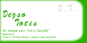 dezso totis business card
